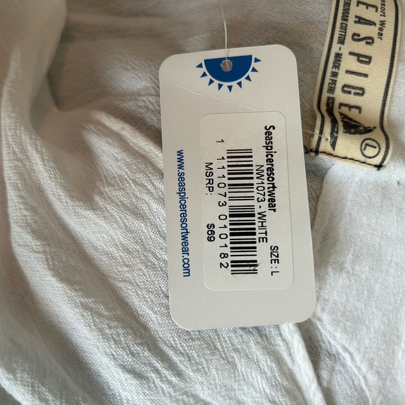 White Cotton Beach Coverup NWT - Picture 4 of 5